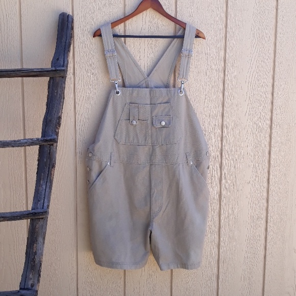 knee length overall shorts